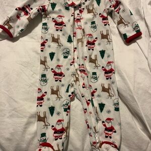 Carter's White and Red Santa Reindeer Footie